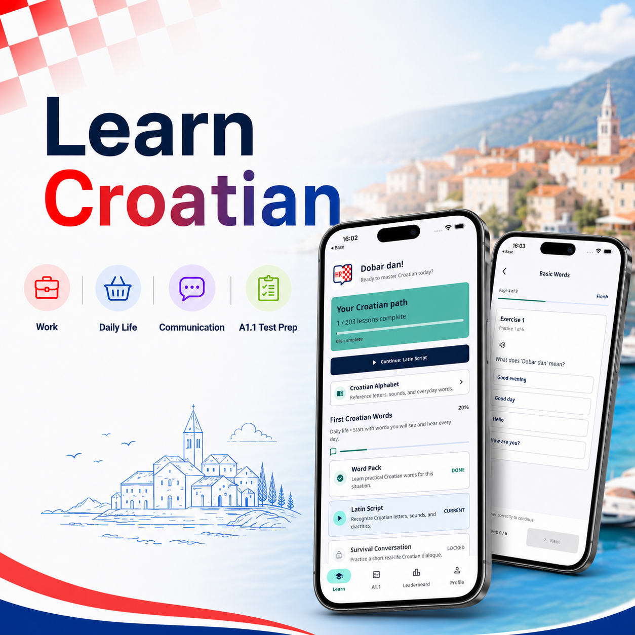 Learn Croatian app screenshot